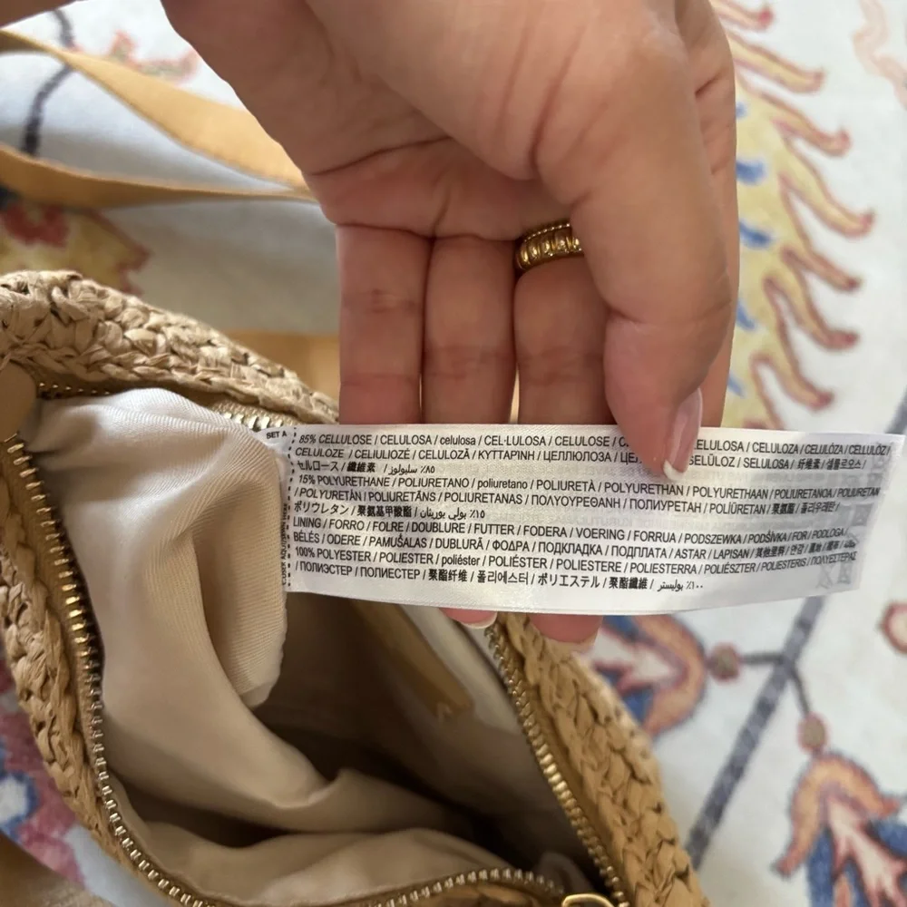 MANGO Woven Raffia Mini Crossbody Shoulder Bag Summer Trendy - Picture 6 of 11